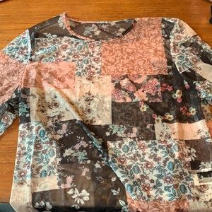 Long sleeve sheer floral shirt